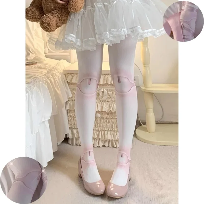 Japońskie wspólne lalki Lolita skarpetki damskie letnie i jesienne skarpetki kosmetyczne słodkie aksamitne rajstopy z nadrukiem Lolita 120d — zdjęcie 2