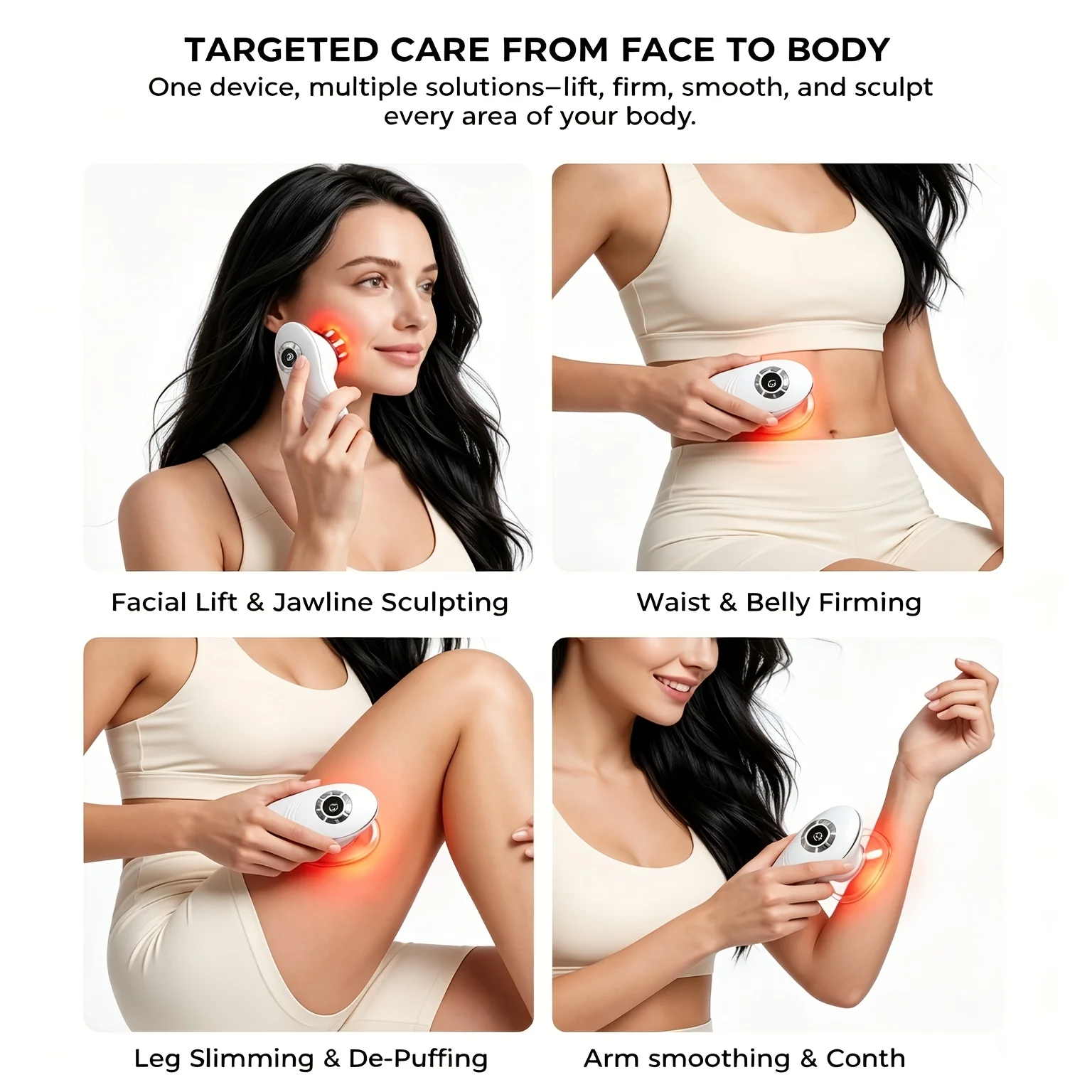 Electric Cupping Massager with Red Light Therapy and Vacuum Suction, 3-in-1 Gua Sha Body Massager with Microcurrent Care, Digital Display, USB-C Rechargeable, 2 Cupping Cups for Face Waist Belly Arms Legs, Home Spa Body Sculpting Relaxation