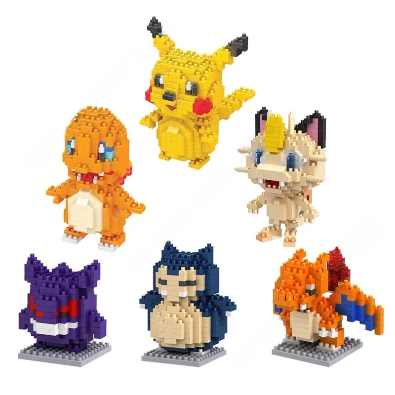 Pokemon Bausteine Set Pikachu Ziegel Block Montage Micro Anime Gengar Charizard Modell Gebäude Spielzeug Geschenk