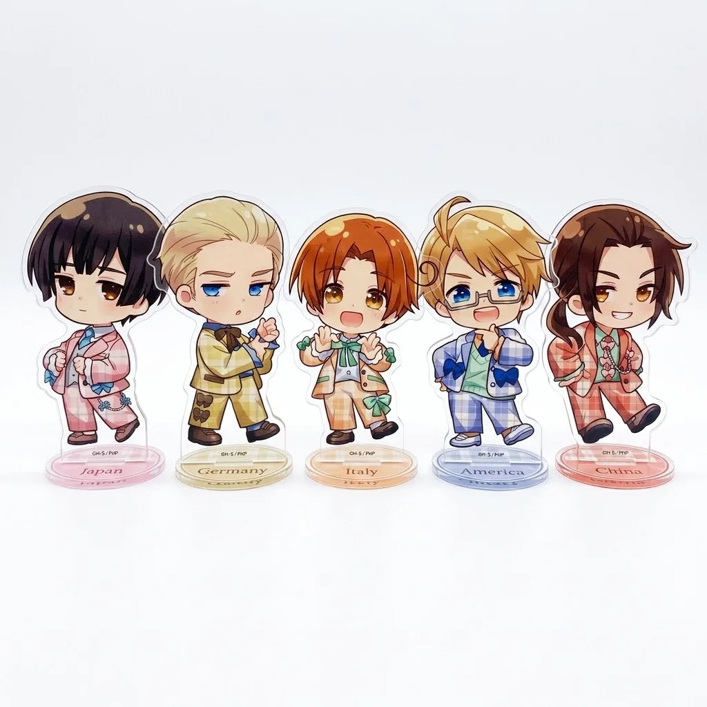 Fans Gifts Anime Game Hetalia: World Stars HD Figures Acrylic Stand Sweets Parade Ver Ludwig Wang Yao Ivan Braginsky Keychain