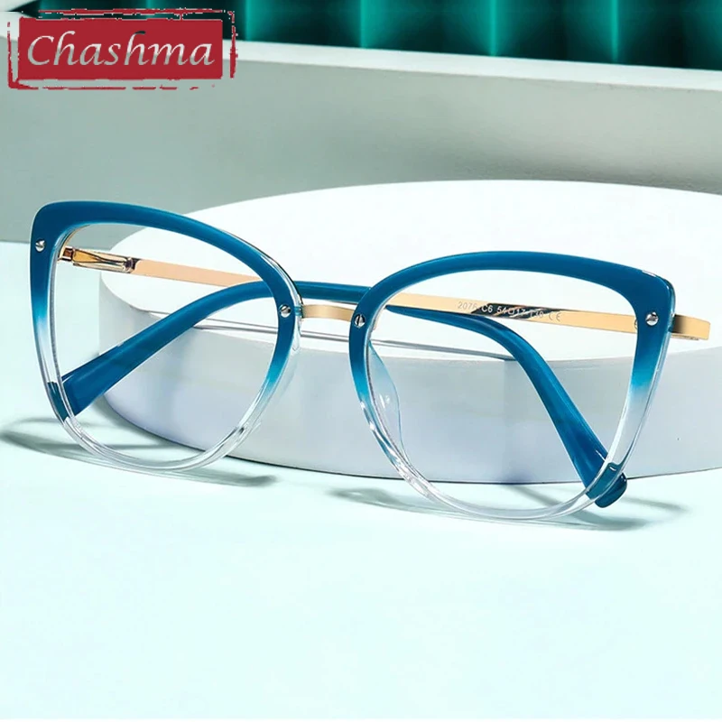 

Chashma Prescription Glasses Cat Eye Women TR90 Eyeglasses Frames Optical Eyewear Spectacles Fashion Spring Hinge Temples Gafas