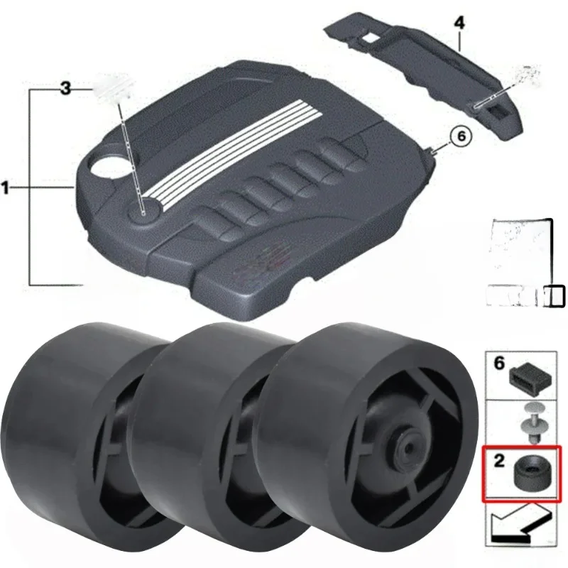 Coussinets de montage en caoutchouc pour garniture de couvercle de moteur, pour BMW série 4 5 6 7 F32 F33 F36 E60 E61 F07 F10 F11 G30 G31 F06 F12 F13 F32 F01 F02