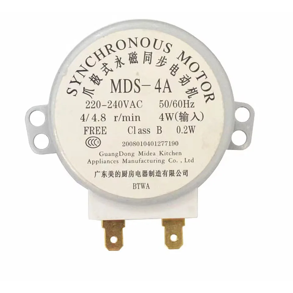 Microwave Oven Accessories Mds-4a Synchronous Motor Turntable Motor Tray Motor 4/4.8/Min2 Pin