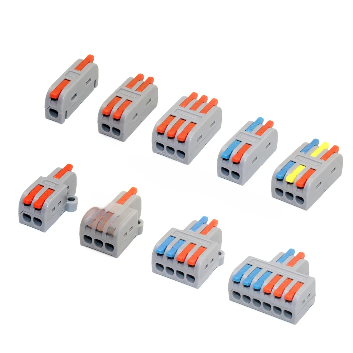 10/50 szt. Mini szybkie złącze przewodu, uniwersalne kompaktowe złącze do łączenia przewodów, elektryczne złącze wtykowe do listwy zaciskowej oświetlenia — zdjęcie 2