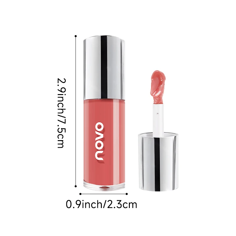 Mirror Glossy Lip Gloss Moisturizing และ Long-Lasting Non-Stick Cup ลิปสติก,สีเข้มข้น,blush, Brightening และ Plumping,