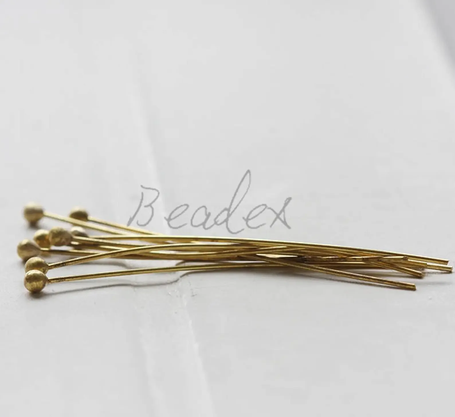 DIY Supply-100 Pieces Brass Finding Ball Pin Brass Head Pins-50x0.6mm (3451C)