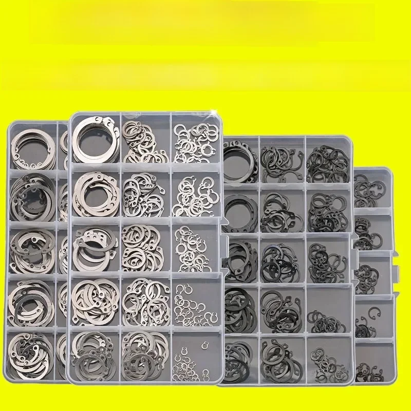 Circlips pour trous/circlips pour arbres/ensemble combiné d'anneaux électroniques, rondelle fendue à ressort, jeu de pinces à circlips de type C