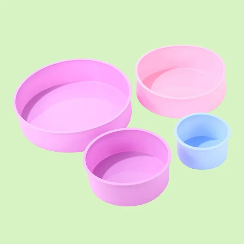 Moule rond en Silicone de forme ronde de 4, 6, 8, 10 pouces, petit gâteau, moule cylindrique pour Mousse, Fondant, pour pâtisserie, Dessert, gelée, vente en gros