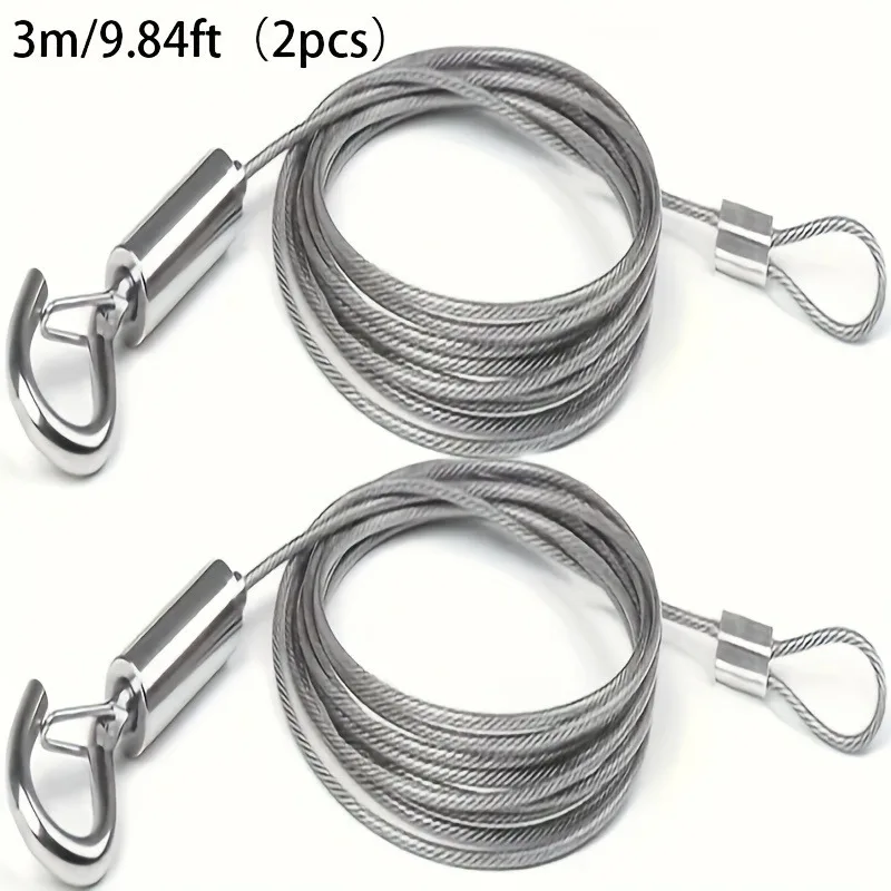 2 Adjustable Metal Buckle Ropes, Durable and Rust Proof Multifunctional Suspension Ropes, Suitable for Curtains and Outdoor Use