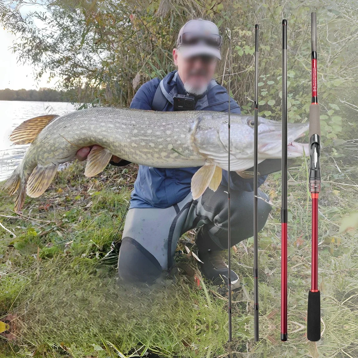 Johncoo 1.68 m -2.7 m canne à pêche de voyage canne à pêche longue coulée UL ML MH action canne à pêche coulée canne à pêche de haute qualité