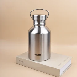 2000ML Large Capacity Stainless Steel Sports Water Bottle,Non-Insulated Flask for Cold&Hot  Leakproof Travel Mug for Outdoor