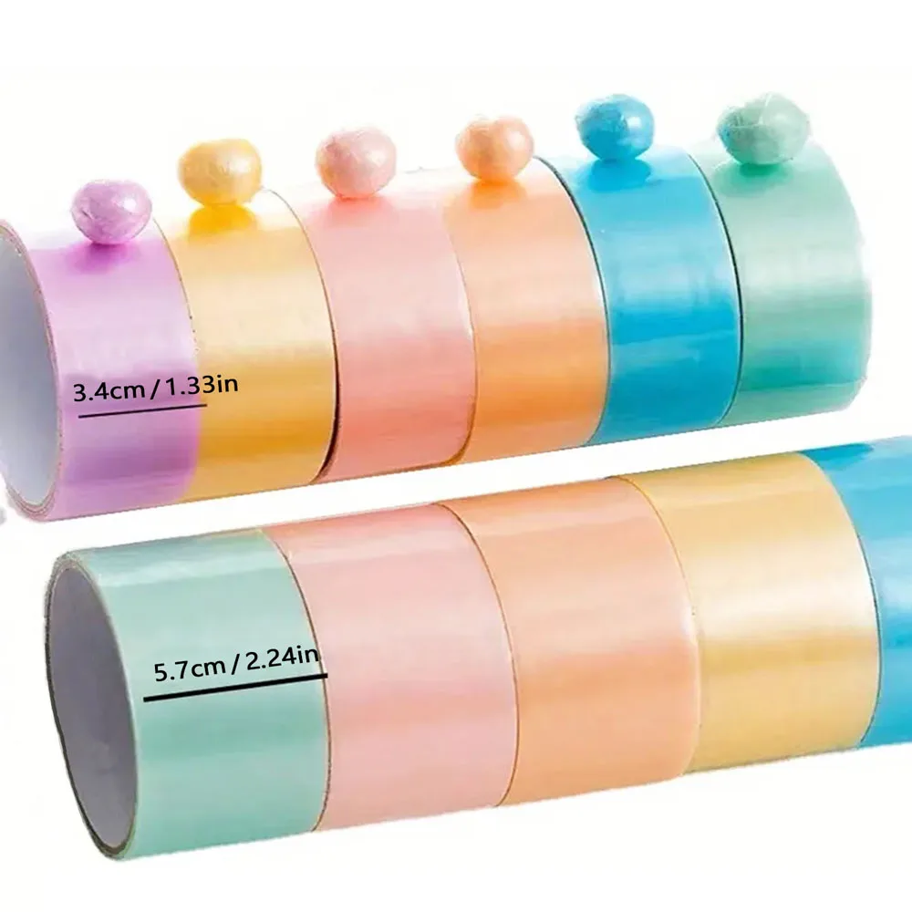 1pc Adhesive Tapes Sticky Ball Tape Colorful Stress Relaxing Duct Tape Toy Party Pearlescent Macaroon Tape