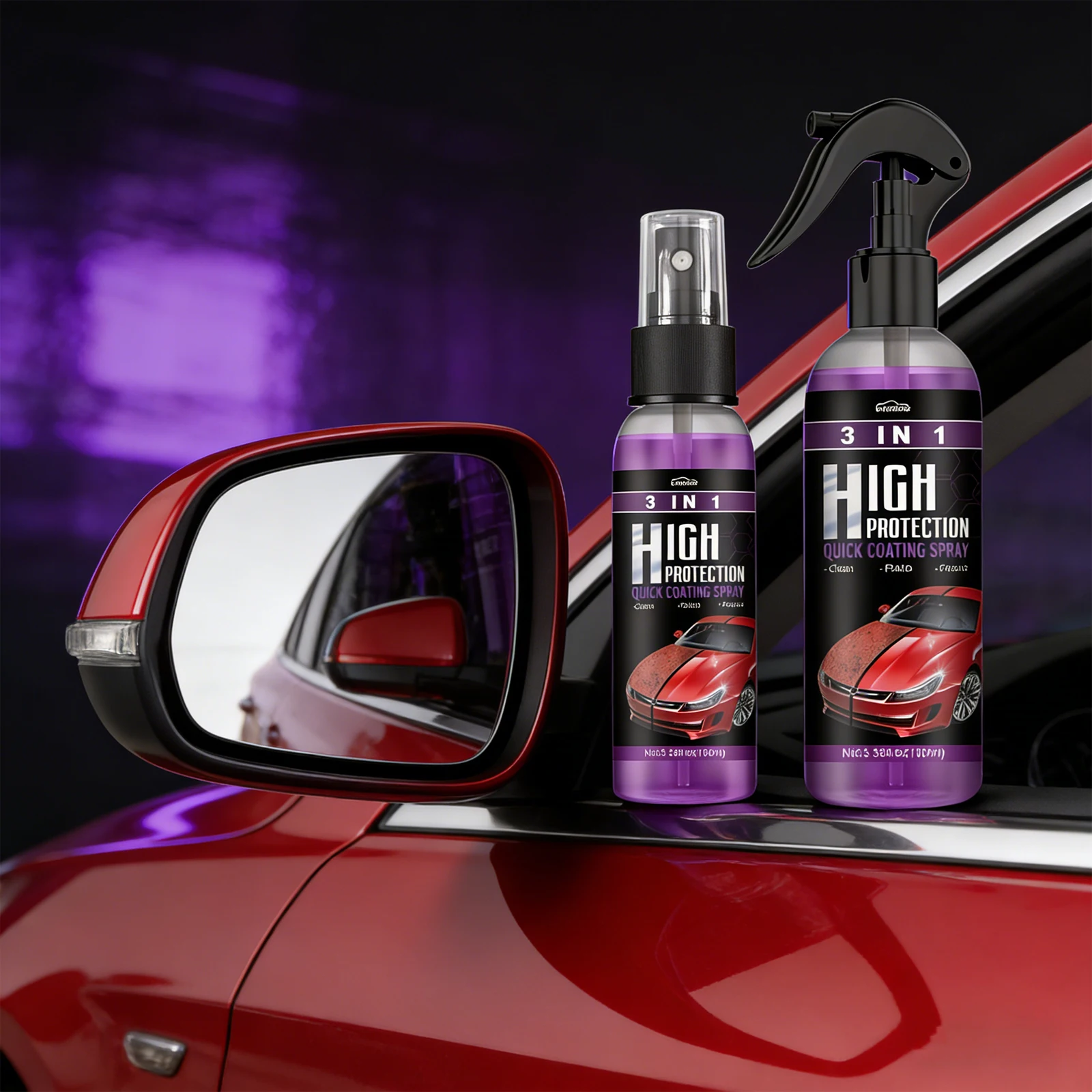 

RAYHONG 1 комплект 3-в-1: Спрей для быстрого нанесения керамического покрытия с высокой защитой, полироль для автомобиля, гидрофобный блеск