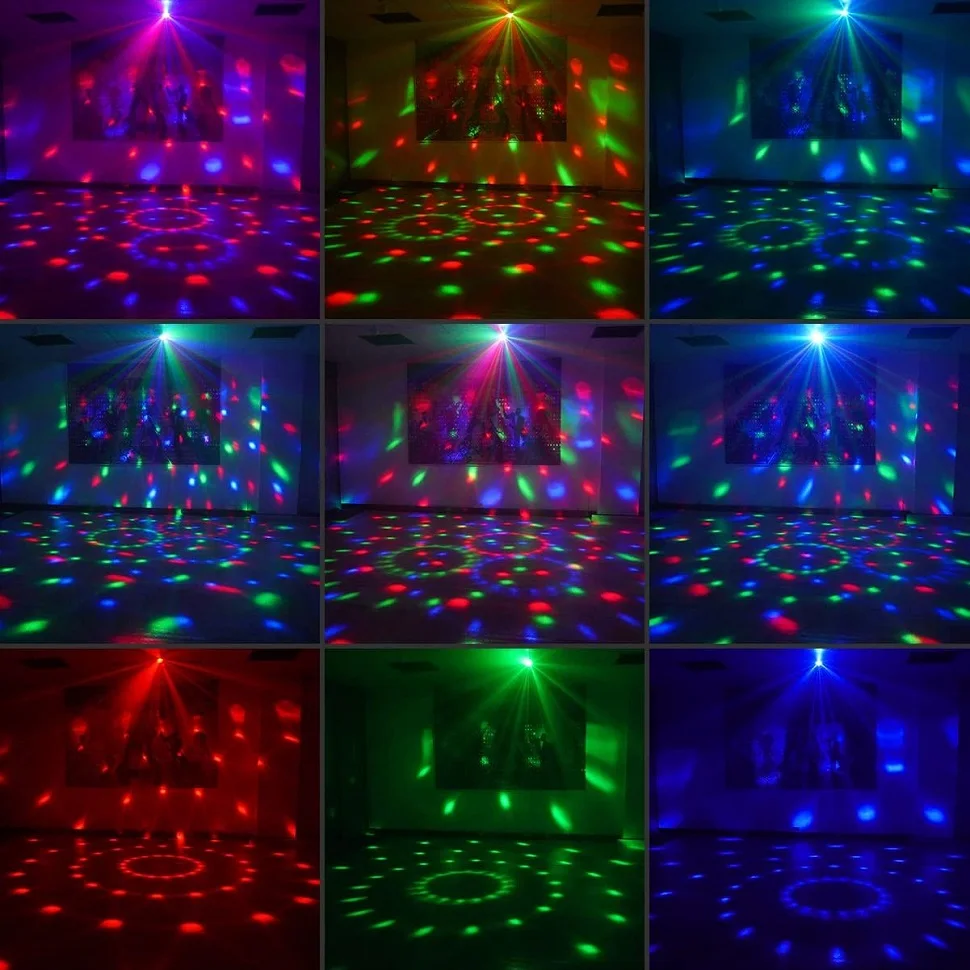 LED Disco Ball Stage Disco Light Rotating Lantern DJ Strobe Sound Control RGB Christmas Gift Party Club Decoration