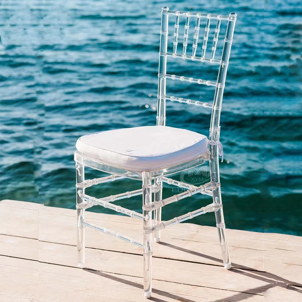 4 Pcs or 100pcs Transparent Detachable Wedding Resin CHIAVARI  Chair Chiavari for Outdoor Moment Party Gathering in Hotel House