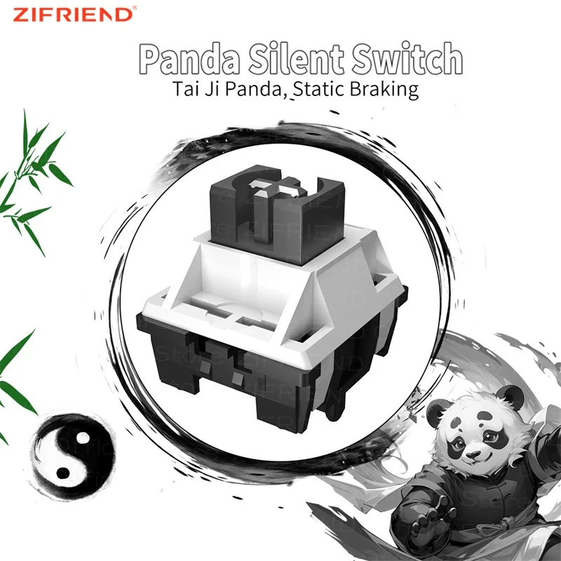 ZIFRIEND Panda Silent Switch 5 Pin 52gf Linear Switches Compatible with MX Mechanical Keyboard 10/30/50 pcs)