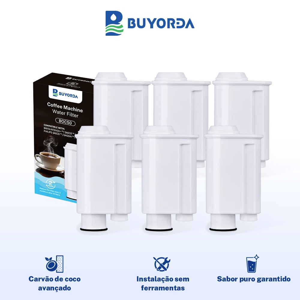 Filtro De Água Para Café Compatível Com for Brita Intenza, for Bosch, for Gaggia, for Mavea Intenza 1001711, for Philips Saeco, Pacote Com 6