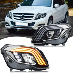 Pair LED Headlamp Head light For Mercedes Benz GLK350 GLK300 GLK250 X204 2008-2012 2013-2015 Headlights Front Lamps Sequential