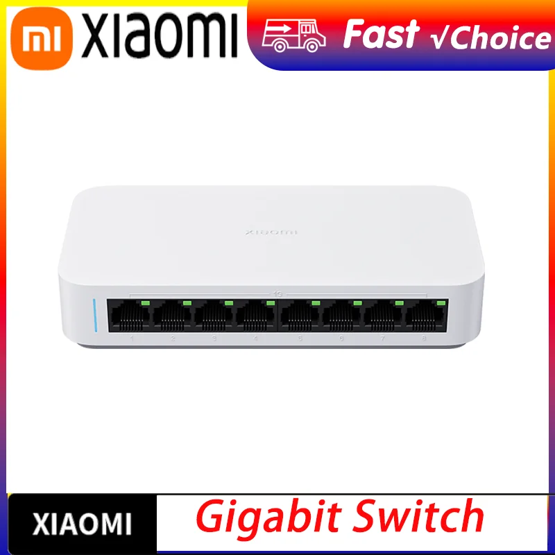 

Original NEW Xiaomi Gigabit Switch, White, 23mm Slim Body, 8 Gigabit Ports, Connects to TVs and Game Consoles Chinese Version