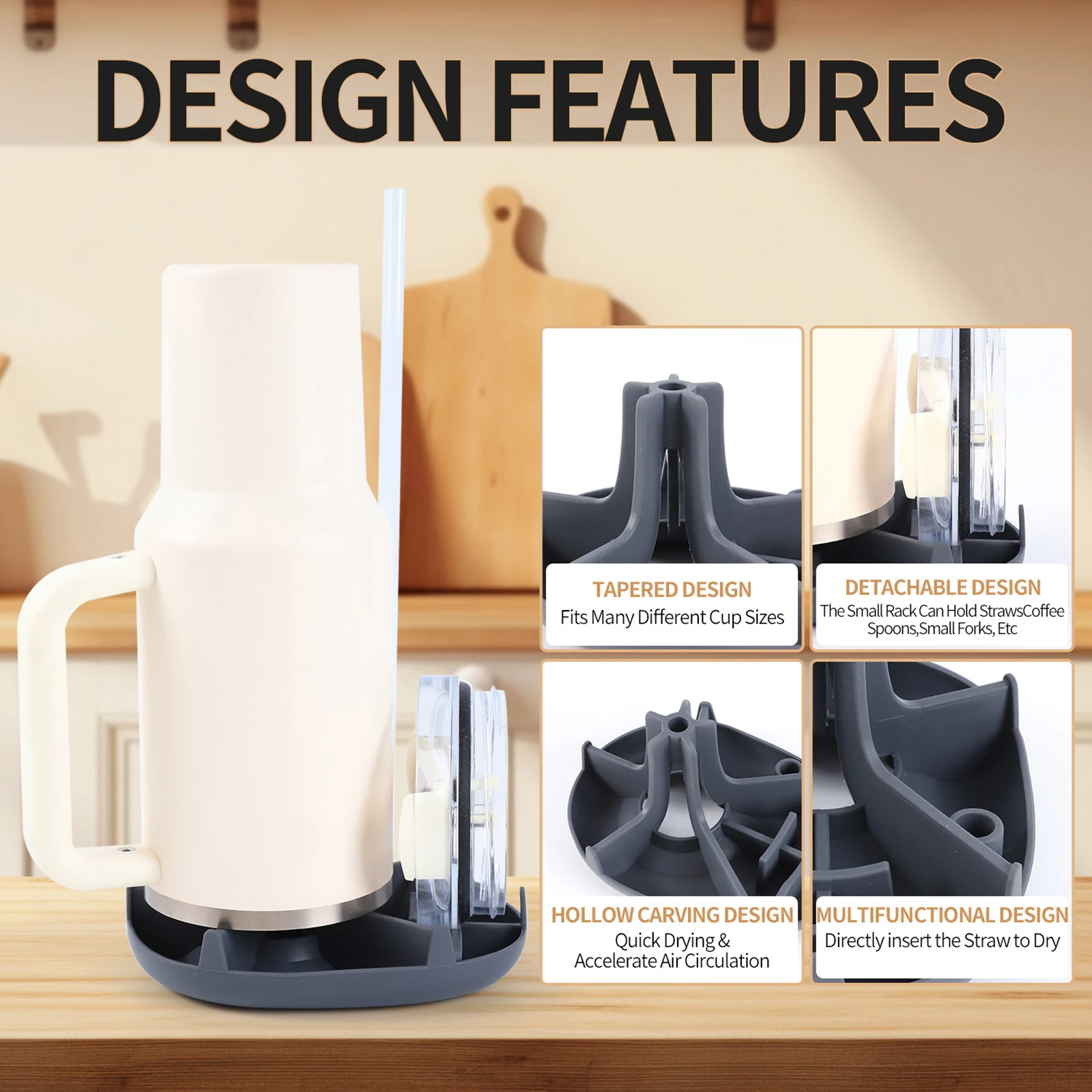 Water Bottle Drying Rack Cup Dryer Holder for Bottles Dispensers Counter