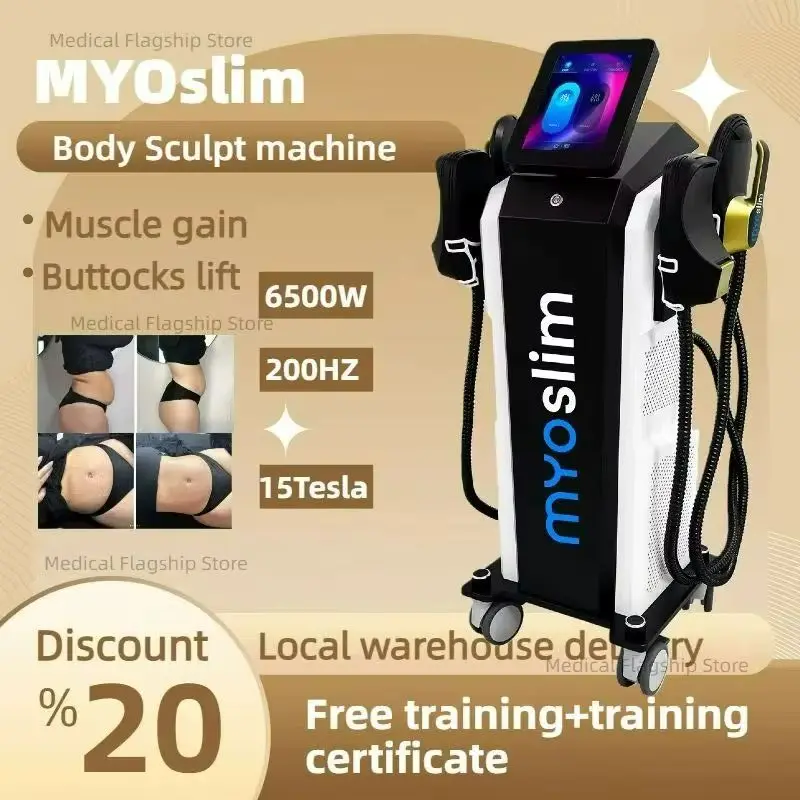 

Аппарат для коррекции фигуры MYOslim 6500W 15T 200HZ Neo RF Nova HIEMT для наращивания мышц, сжигания жира, снижения веса, стимуляции мышц, CE