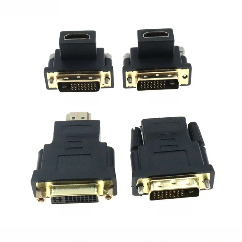 Convertisseur de câble coudé vers le bas pour budgétaire, compatible HDMI, 600 vers bidirectionnel DVI D, 24 + 5/24 + 1 mâle