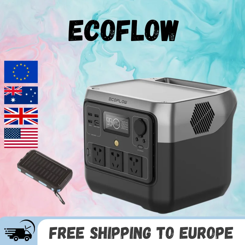 EcoFlow River 2 pro-fuente de alimentación Électrique portátil en litio Fer Phxing, 800W, 768Wh, para el exterior, 220V, alta potencia