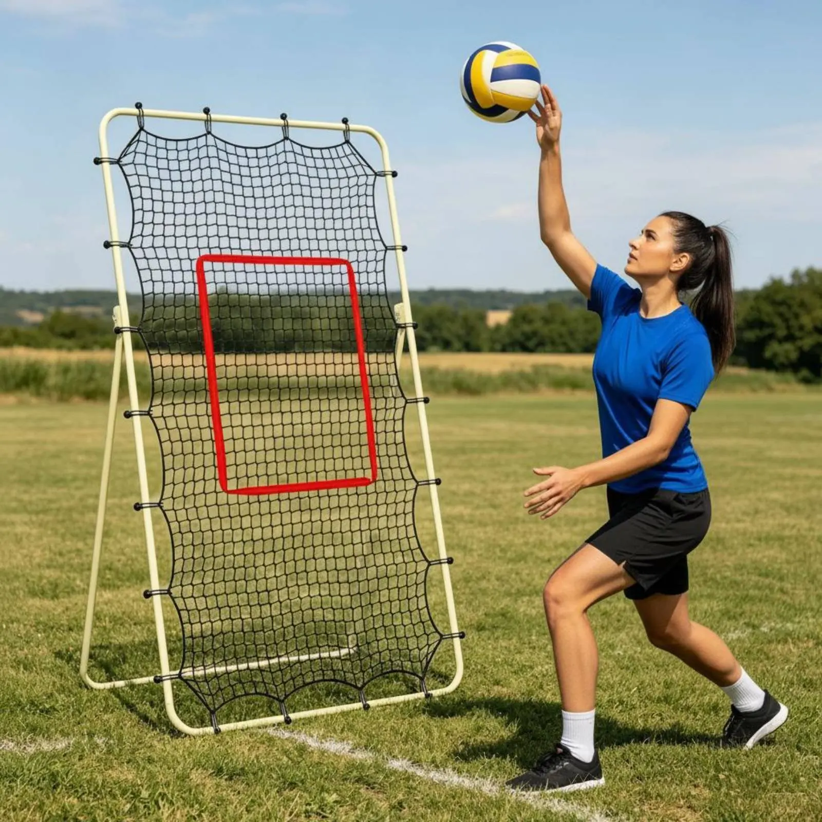 Volleyball Return Net 28 Elastic Cords Replacement Return Net Practice Target Sports Training Gear for Beginners, Kids, Backyard