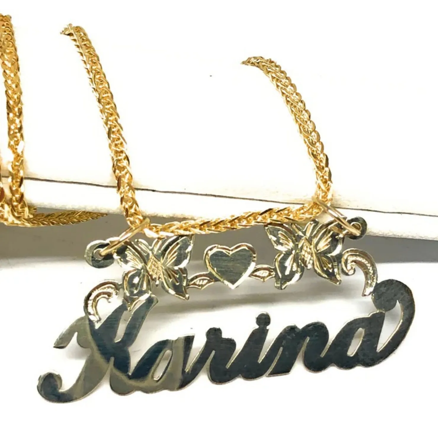 

Personalized Butterfly Nameplate Necklace Custom Name Necklace Stainless Steel Name Pendant Women Jewelry Birthday Gift for Her
