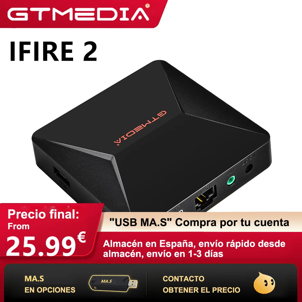 [D7] GTMEDIA ifire2 DVB Full HD 1080P H.265 HEVC Built-in WIFI 2.4G 2.4G Wireless Remote Control IFIRE 2 Set Top Box