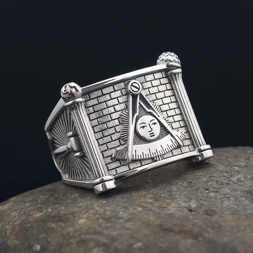 Free and Accepted Masons Blue Lodge Freemason Masonic 925 Sterling Silver Ring