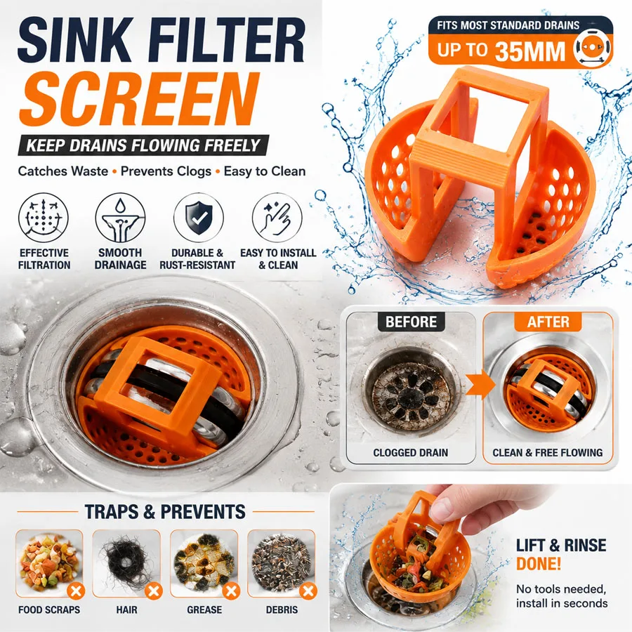 1/10 Pcs Sink Drain Strainer Basket, Wash Basin Filter Hair Catcher Stopper, Bathroom Drain Anti-Clog Screen Deodorant Cover