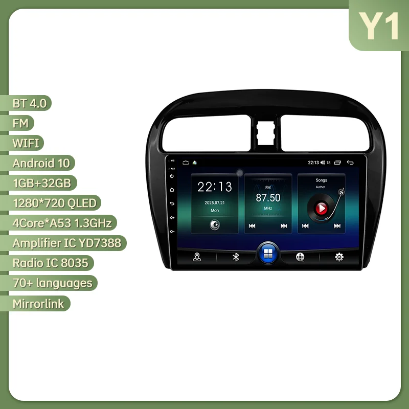 Eunavi 2 Din Android 14 Autoradio Multimidia Voor MITSUBISHI Mirage Spacestar Dodge Attitude 2012-2018 GPS Navigatie Carplay DSP