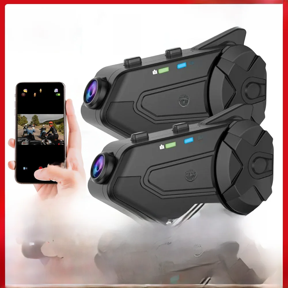 Freedconn R1 Pro Bluetooth Motor Intercom Helm Headset Groep Luidspreker Hoofdtelefoon WiFi App Motor Dash Cam Moto Auto Dvr - afbeelding 2