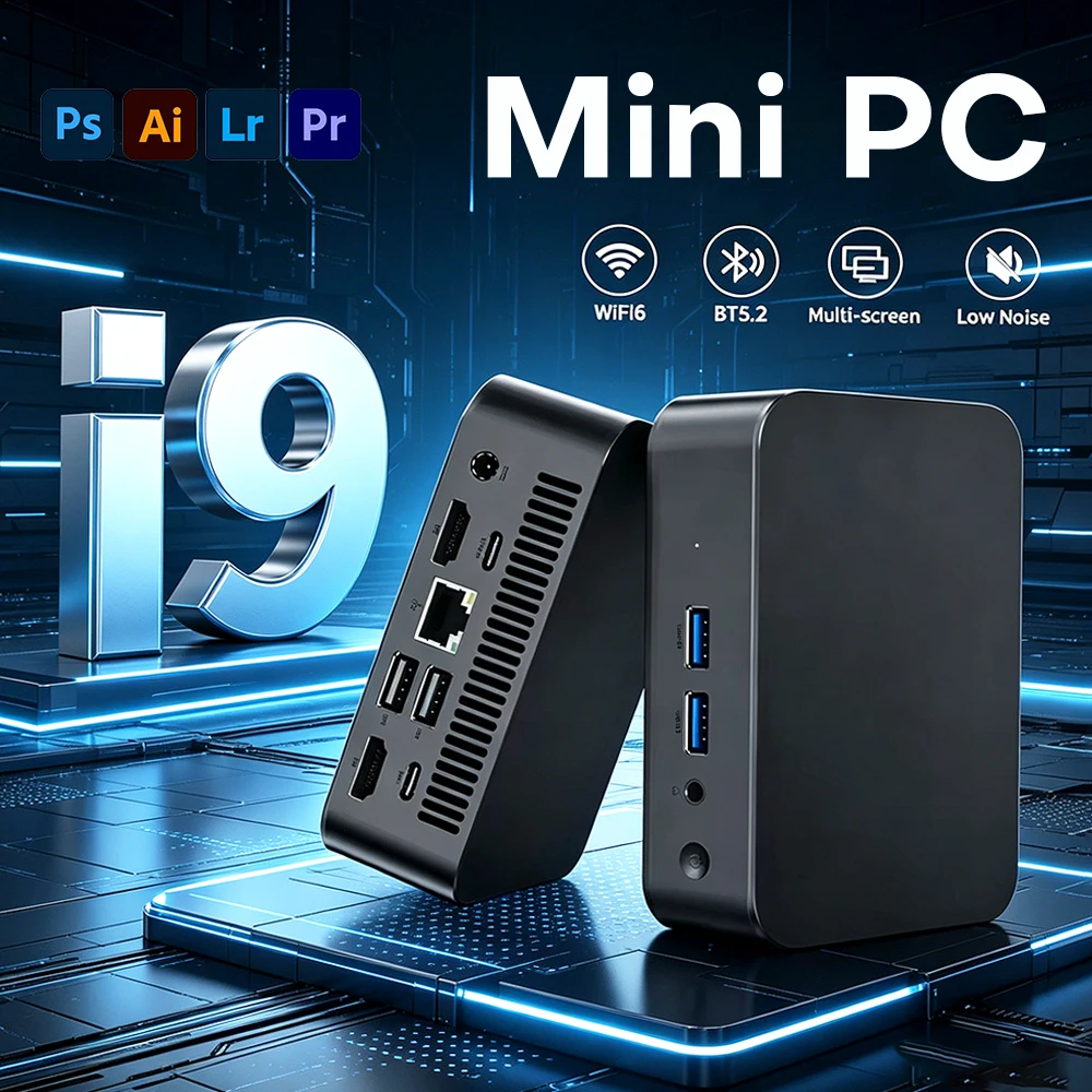 Nueva Mini PC para Juegos con Windows 11, Intel Core i9 8950HK/i3 6100U, 16GB de RAM, 1TB/2TB SSD, WiFi6, M.2, Gráficos UHD, Mini PC de Escritorio Portátil