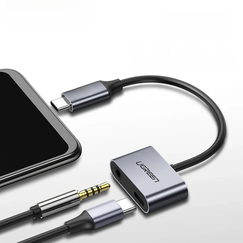 UGREEN Adapter kabla USB typu C na gniazdo 3,5 typu C Konwerter słuchawek USB typu C 3,5 mm AUX do Huawei P20 Pro Xiaomi Mi 6 8 9 se Note — zdjęcie produktu 7