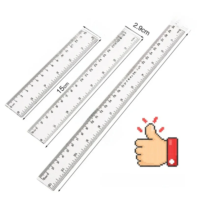 Règle en plastique Transparent 15/20/30cm, couleur bleue, outil Portable de Style Simple, mignon pour étudiants, papeterie scolaire et de bureau