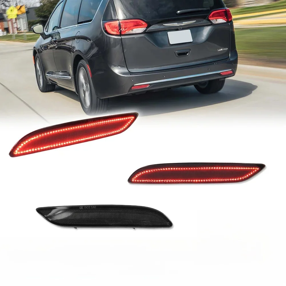 Czerwony reflektor LED tylnego zderzaka tylne/światła hamowania tylne światła przeciwmgielne do Chrysler Pacifica Voyager 2017 2018 2019 2020 2021 2022 2023 — 2