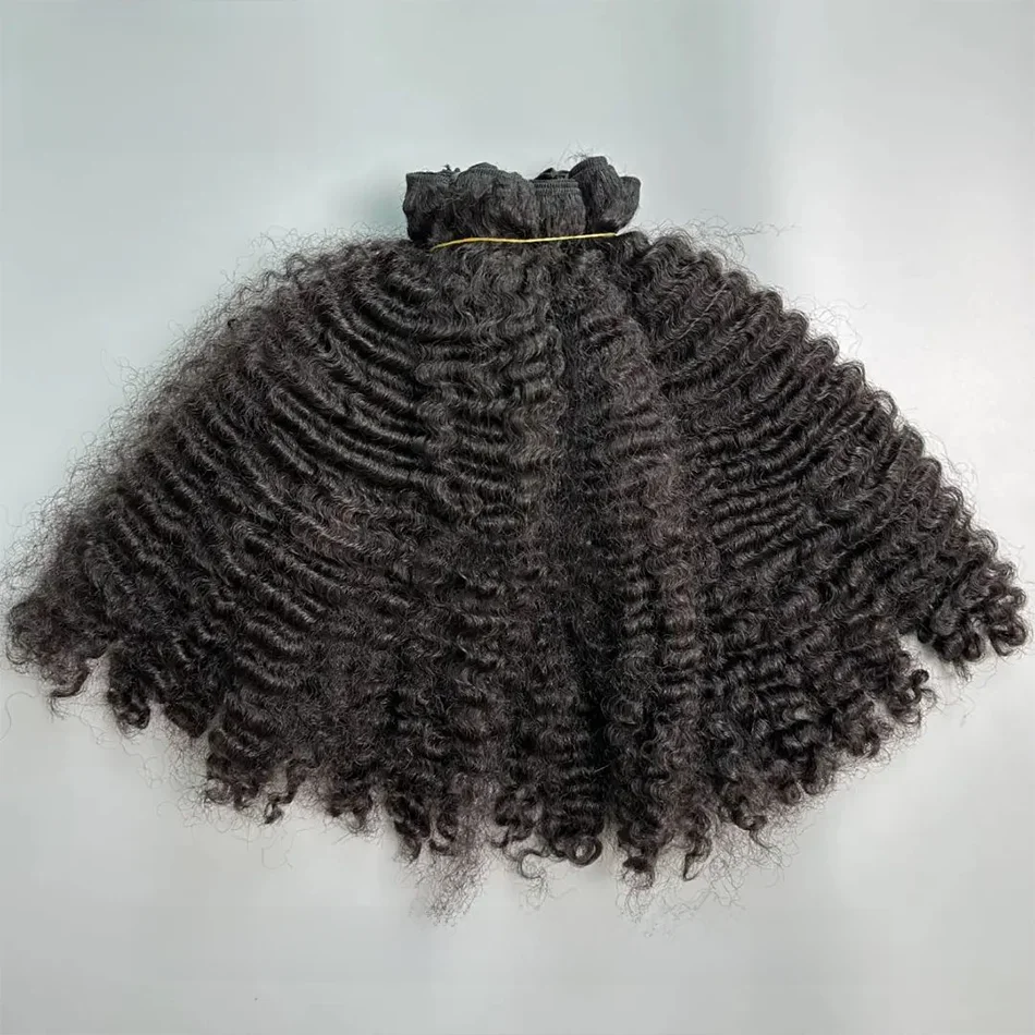 Birmese Kinky Krullend Menselijk Haar Inslag Remy Mongolië Menselijk Haar Bundels Voor Vrouwen Groothandel 3 stks Krul Uitbreiding Volledige Hoofd Yimisunny - afbeelding 2