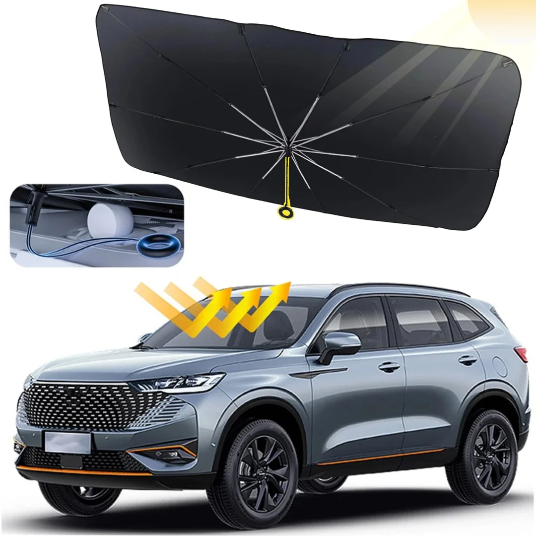 2024 NEW car pooling umbrella type sunshade UV blocking sunscreen Sunbeam cutting type