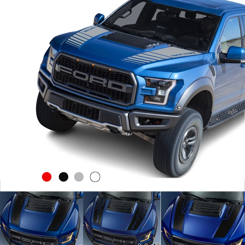 

Front Head Engine Hood Stripe Decal Graphics Sticker Vinyl Wrap Accessories for Ford F150 F-150 Raptor 2015 2016 2017 2018 2019