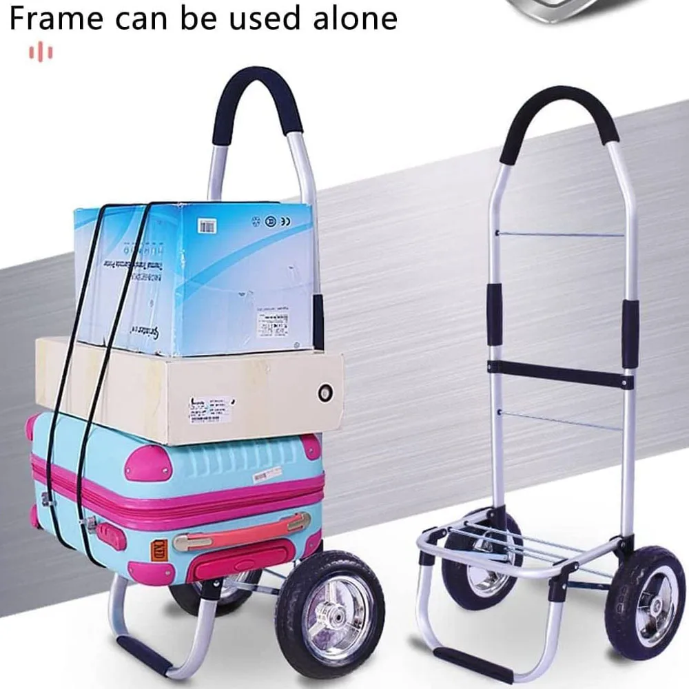 Folding Shopping Cart with Removable Bag and Wheels Large Capacity Aluminum Alloy Grocery Cart