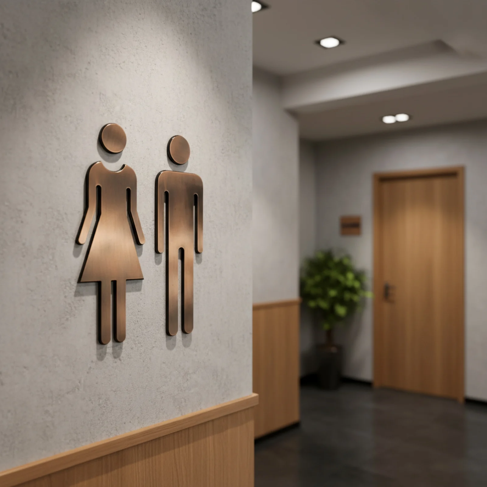 Man&Woman WC Stickers Toilet Signs Female Male Toilet Signs Restroom Washroom Signage Plaque for Hotel Store Parking Lot