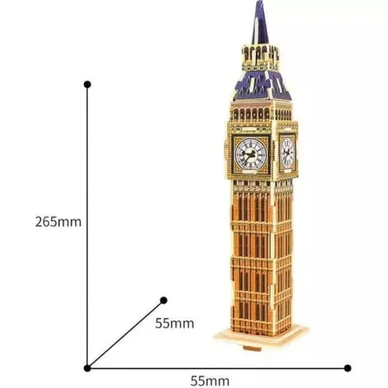 Robotime 3D Wooden Puzzle Tower Big Ben Clock Tower-MJ204