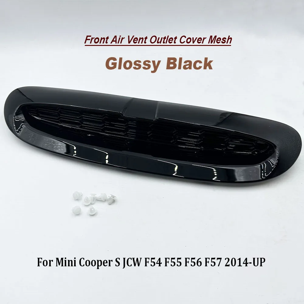 

Front Engine Hood Bonnet Vent Scoop For Mini Cooper S JCW F54 F55 F56 F57 2014-2023 ABS Glossy Black Air Outlet Cover Trim