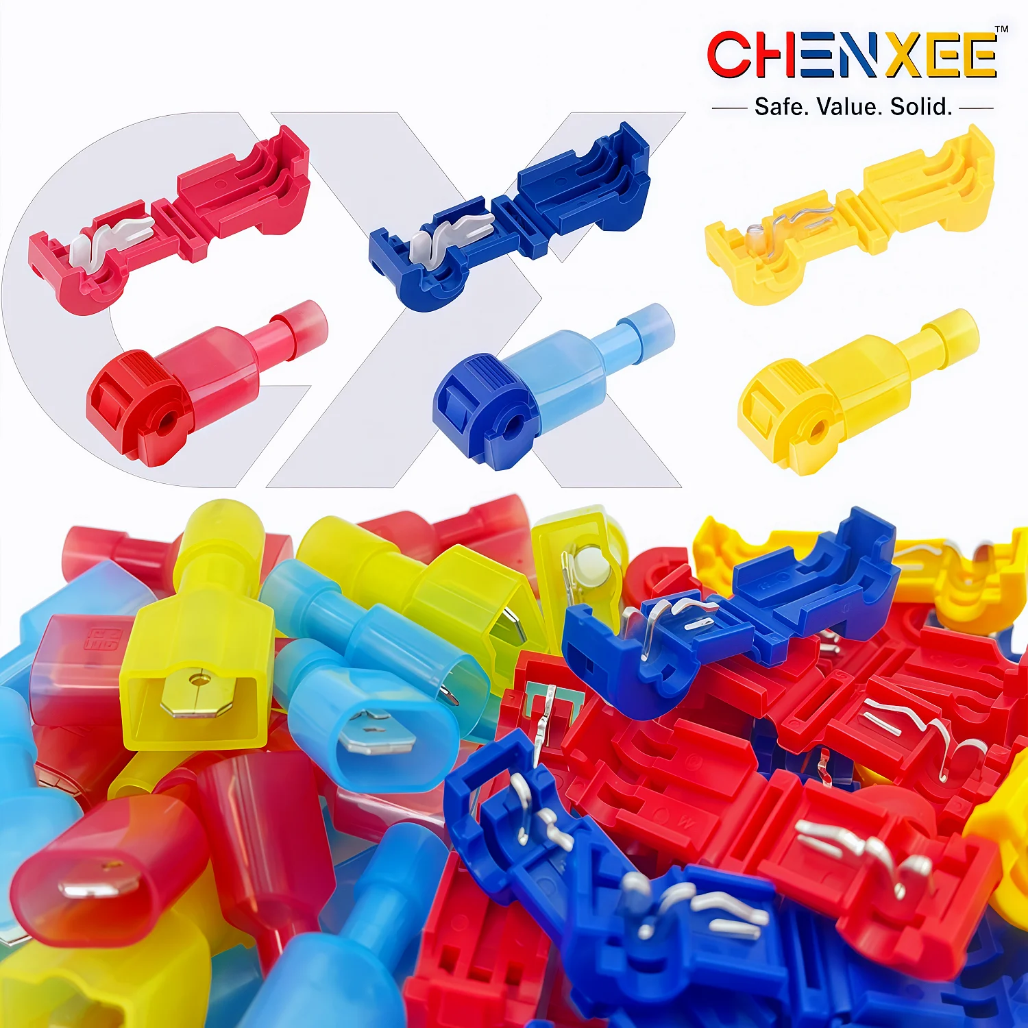 T-Tap Kabelverbinder, Schnellverbinder, T-Tap Selbstabisolierende Kabelklemmen mit Nylon, Vollständig Isolierte Stecker-Schnellverbinder-Set