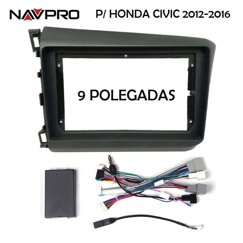 For HONDA CIVIC G9 2012 2016 9 INCH Frame and Connecting Cables for Multimedia Center Installation 9 