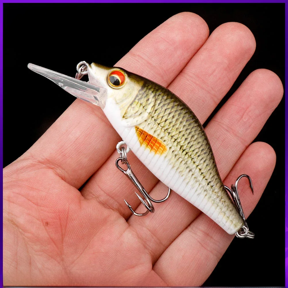 GOBASS 50/70/90mm Crankbait Fishing Lure Black Minnow Spinning Lures For Fishing Floating Wobbler For Pike Japan Artificial Bait — zdjęcie 2
