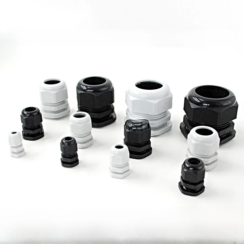 Presse-étoupe étanche en Nylon, Joint IP68 PG7 pour 3-6.5mm, plastique noir blanc PG13.5, connecteur de verrouillage de câble PG7 PG19 PG11, 10 pièces