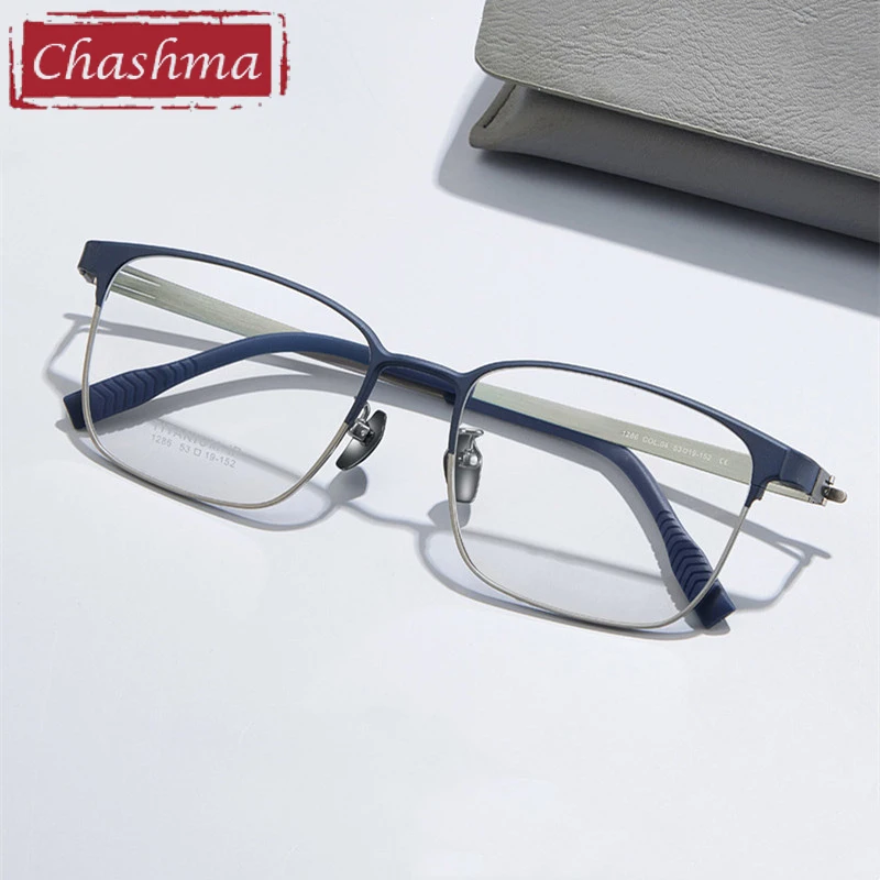 

Chashma Prescription Glasses Men Square Spectacles Gafas Pure Titanium Ultra Light Eyeglasses Frames for Men Recipe Eyewear Lens